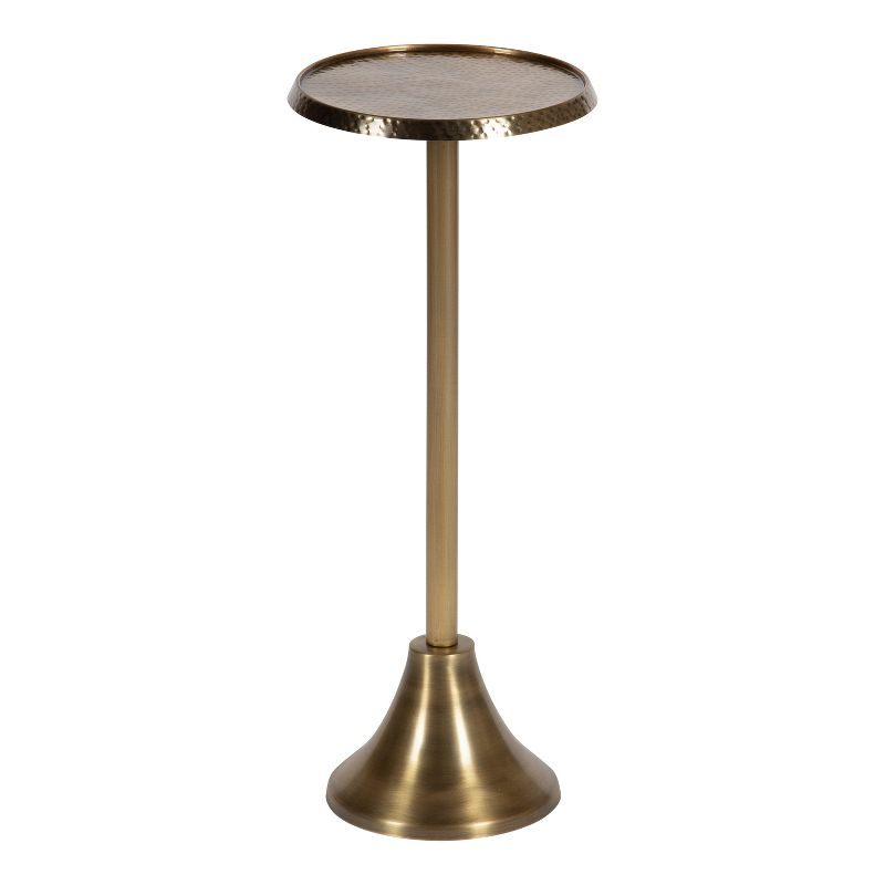 Kate and Laurel Sanzo Round Metal Drink Table, 9x9x23, Gold