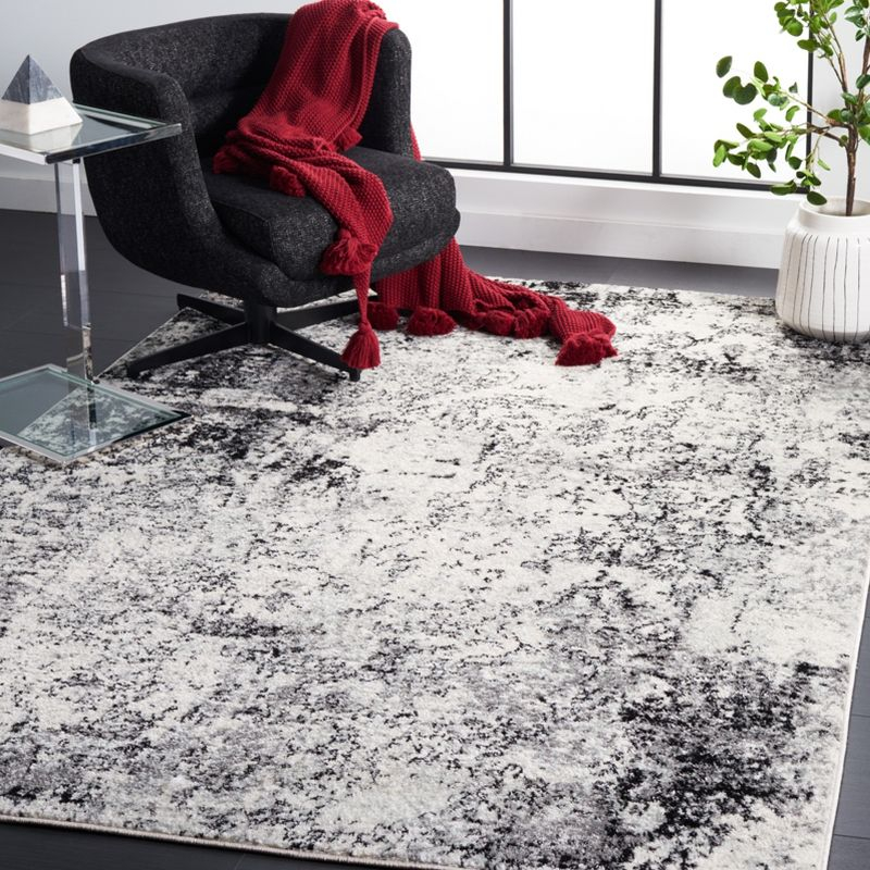 Tulum TUL284 Power Loomed Area Rug - Ivory/Black - 8'x10' - Safavieh.
