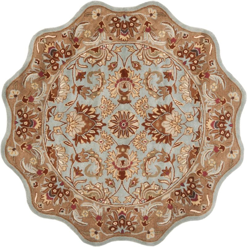 Heritage HG822 Hand Tufted Area Rug - Blue/Beige - 6' Round - Safavieh.