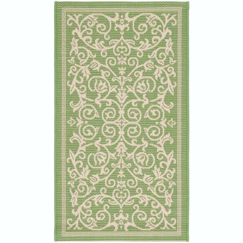 Courtyard CY2098 Power Loomed Indoor and Outdoor Accent Rug - Olive/Natural - 2'7"x5' - Safavieh