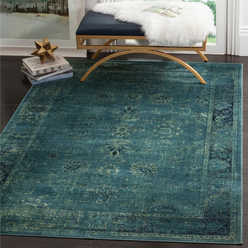 Vintage VTG117 Power Loomed Area Rug - Turquoise/Multi - 3'3"x5'7" - Safavieh.