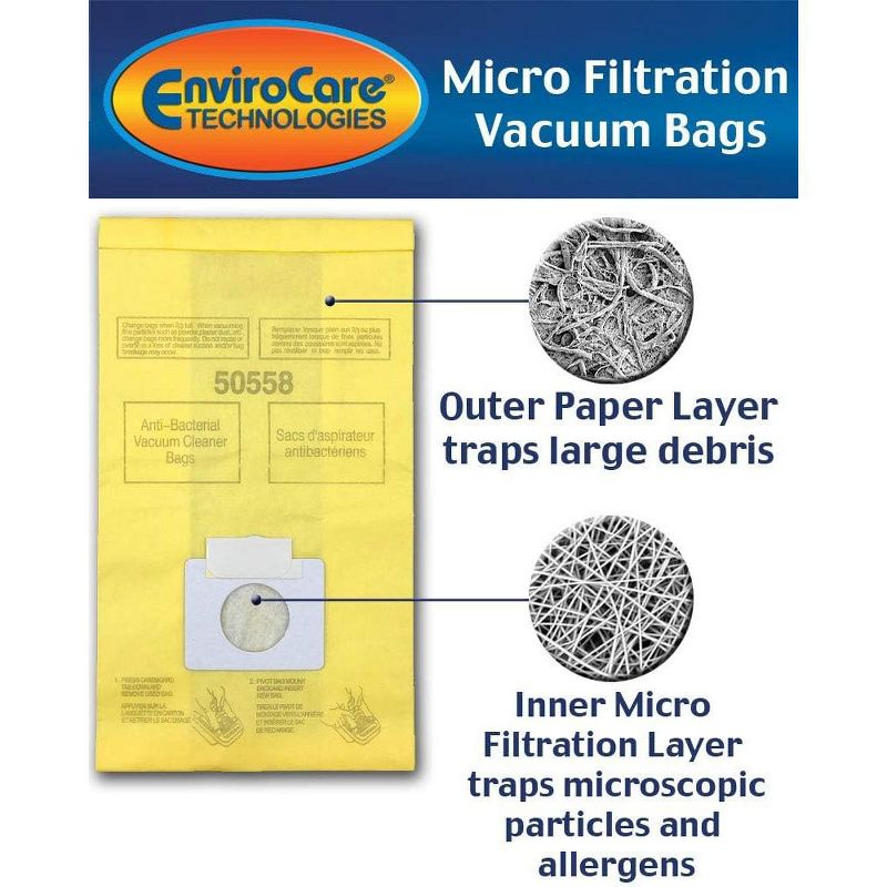 EnviroCare Replacement Micro Filtration Vacuum Cleaner Bags Made to fit Kenmore Canister Type C or Q 50555, 50558, 50557 and Panasonic Type C-5 9 Pack