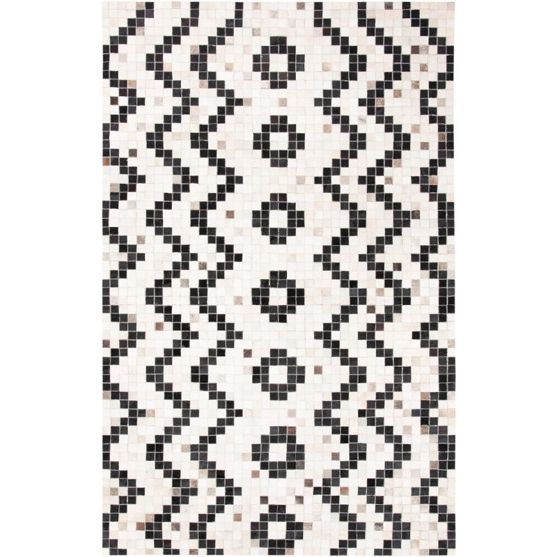 Studio Leather STL811 Hand Woven Area Rug - Ivory/Black - 4'x6' - Safavieh.