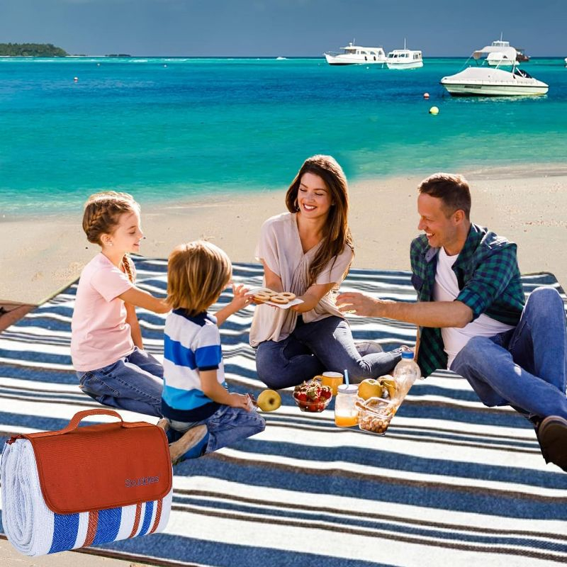 SCUDDLES Picnic Blanket Extra Large, 3-Layer Waterproof, Carry Strap - SCPRBL80