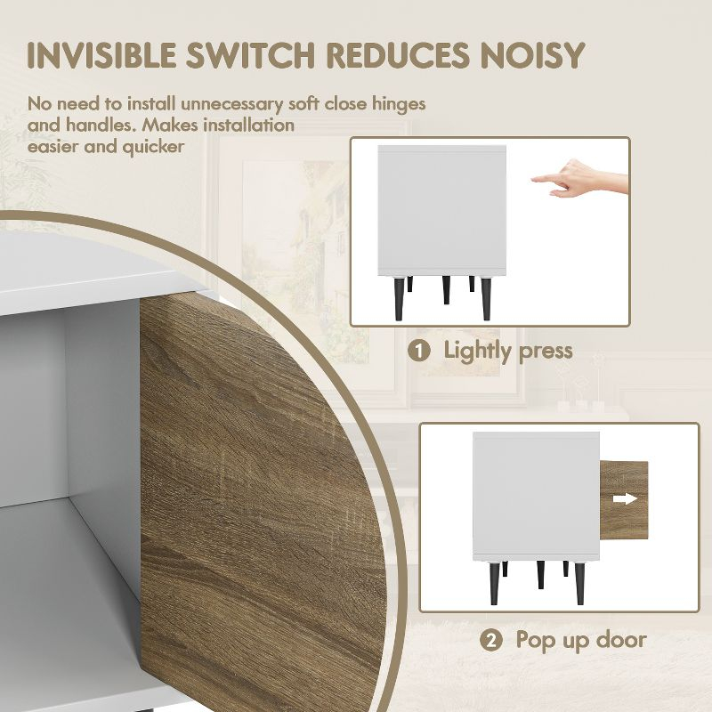 LACOO 58" Modern Simplicity TV Stand Media Console Fits TV's up to 65" - Scandi White