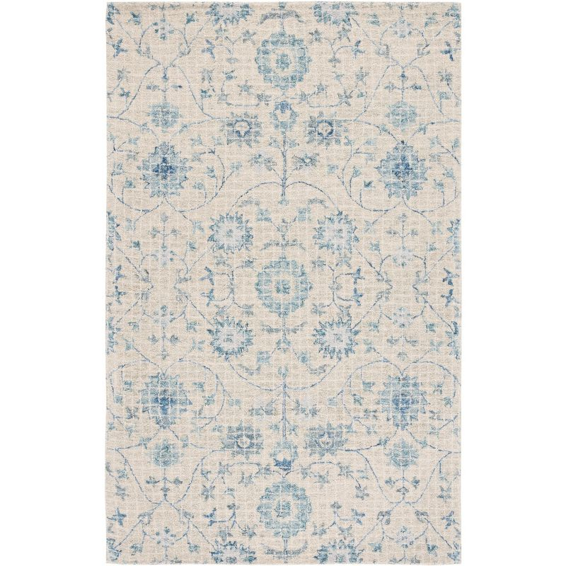Blossom BLM812 Hand Tufted Area Rug - Silver/Blue - 5'x8' - Safavieh.