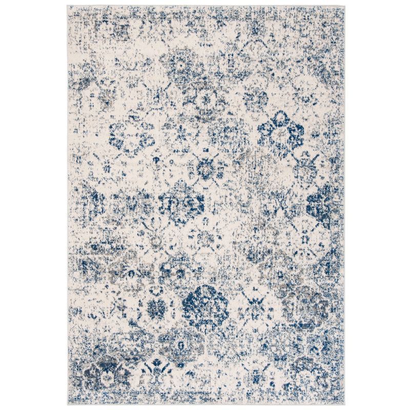 Madison MAD611 Power Loomed Indoor Area Rug - White/Royal Blue - 5'3"x7'6" - Safavieh