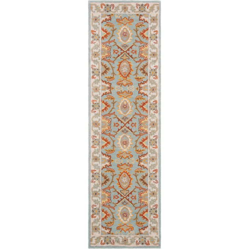 Heritage HG734 Hand Tufted Indoor Runner Rug - Light Blue/Ivory - 2'6"x6' - Safavieh