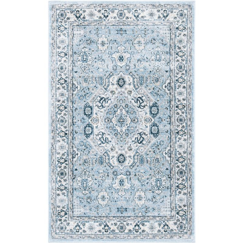 Isabella ISA916 Power Loomed Accent Rug - Blue/Creme - 2'2"x5' - Safavieh