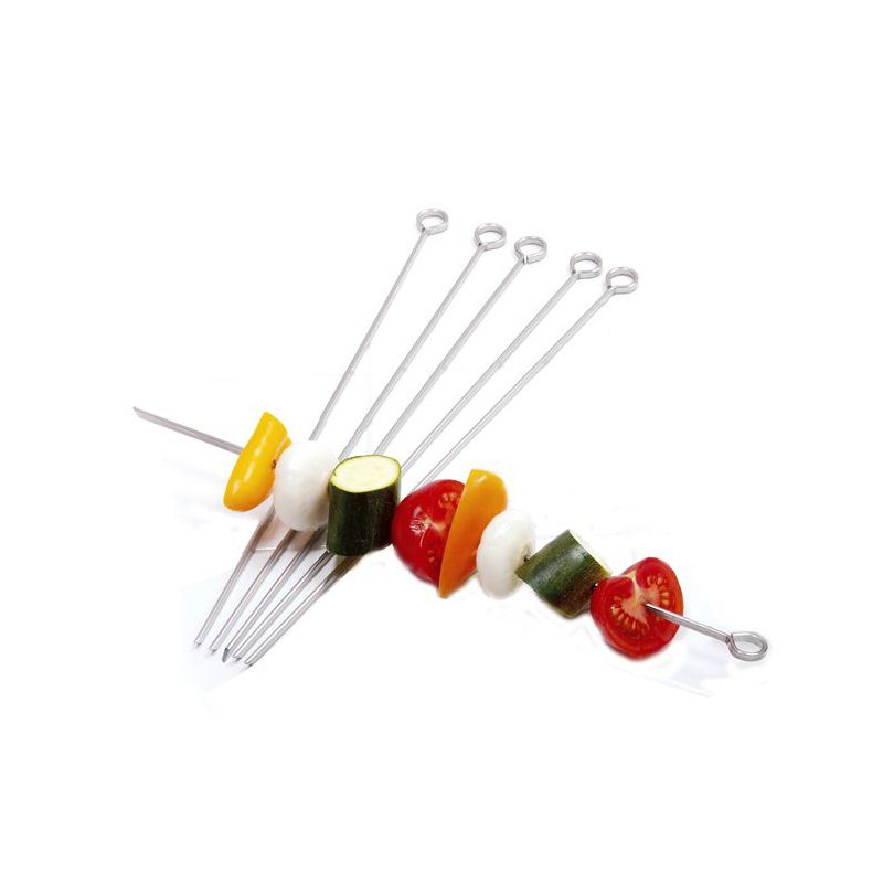 Norpro Stainless Steel 12-Inch Barbeque Skewers, Set of 6