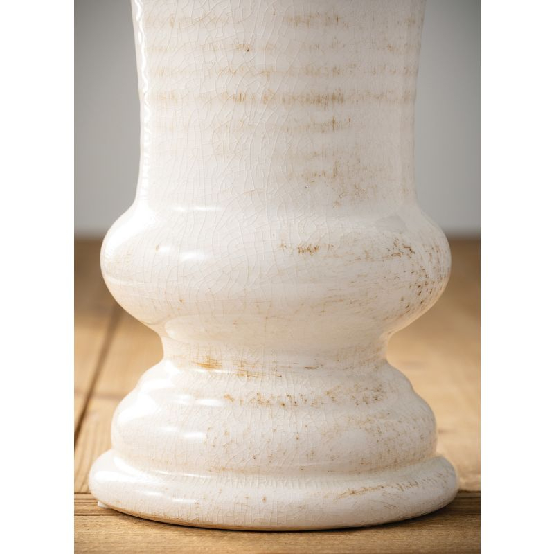 Sullivans Ceramic Urn Vase 10"H Off-White