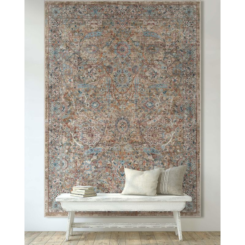 Well Woven Emilia Persian Floral 7'7" x 9'10" Blue Area Rug