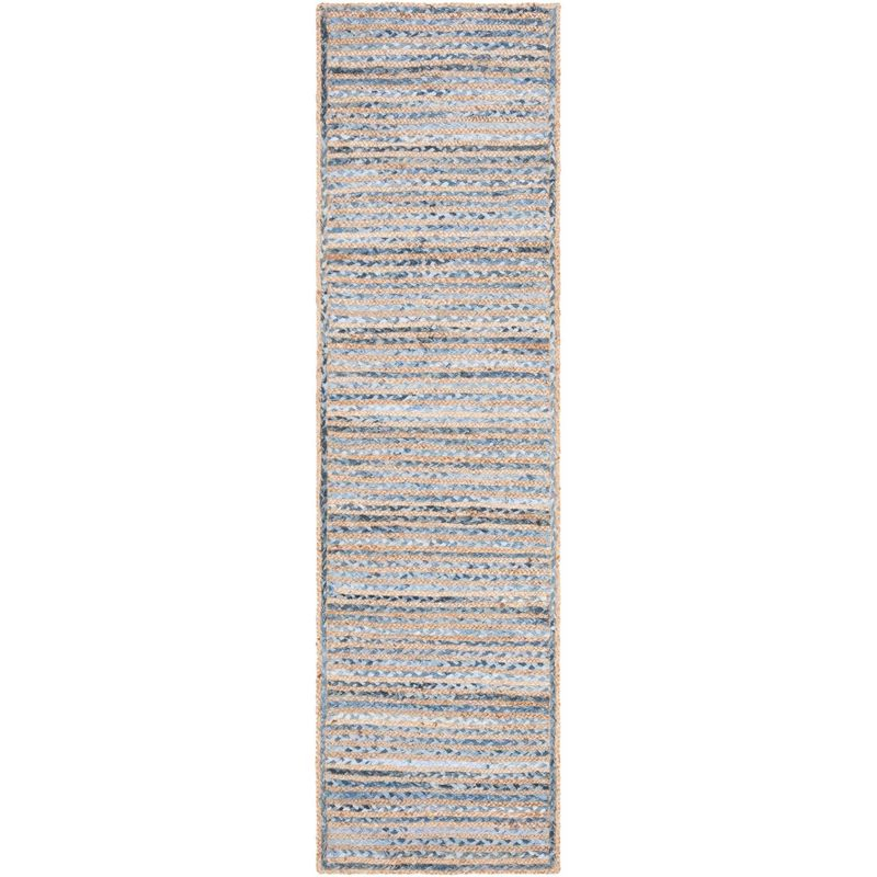 Cape Cod CAP250 Hand Woven Runner Rug - Natural/Blue - 2'3"x12' - Safavieh.