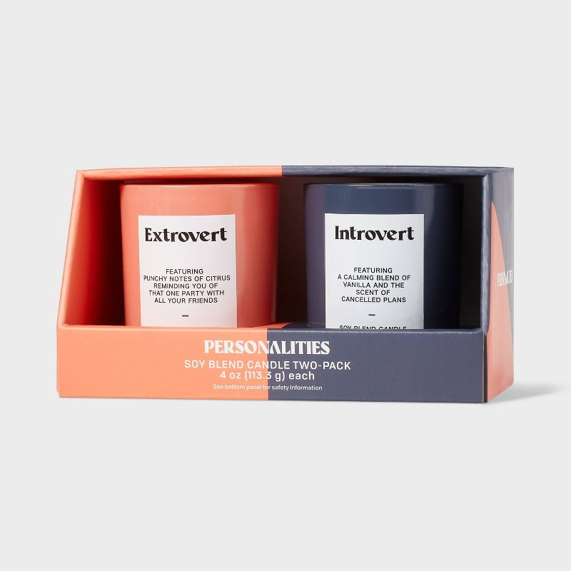 2pk 4oz Glass Introvert and Extrovert Jar Candle Gift Set - Room Essentials™