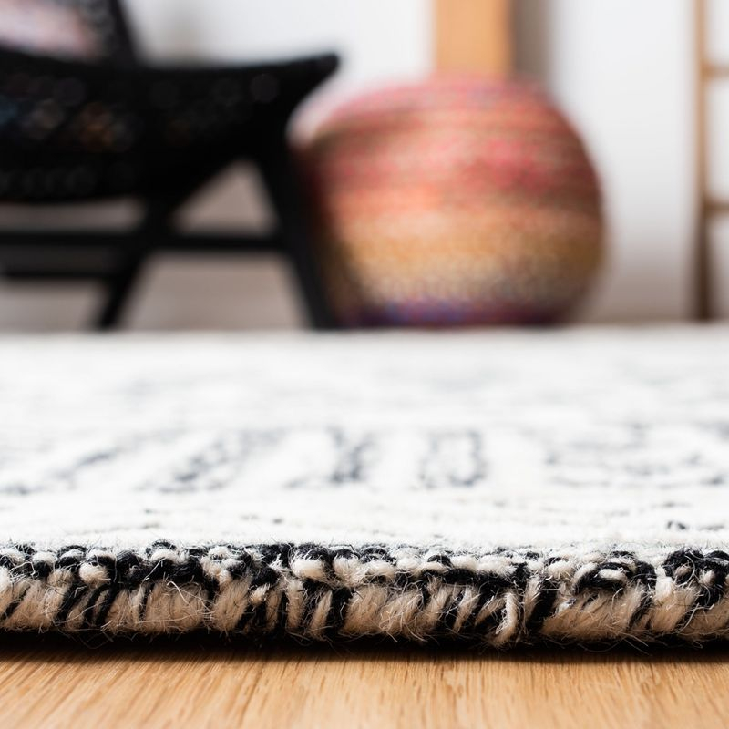 Abstract ABT558 Hand Tufted Area Rug - Ivory/Black - 5' X 8' - Safavieh.