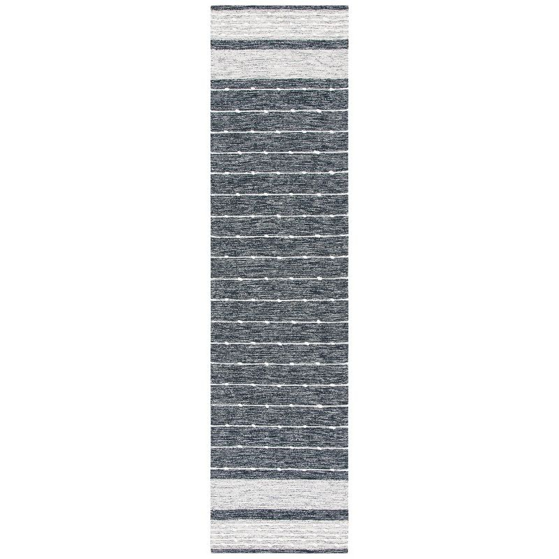 Striped Kilim STK509 Hand Woven Runner Rug - Black/Ivory - 2'3"x13' - Safavieh.