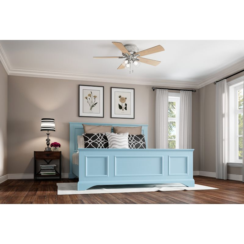 52" Crestfield Low Profile Ceiling Fan (Includes LED Light Bulb) Brushed Nickel - Hunter Fan: 5-Blade, 3-Speed, Flush Mount, Reversible Motor