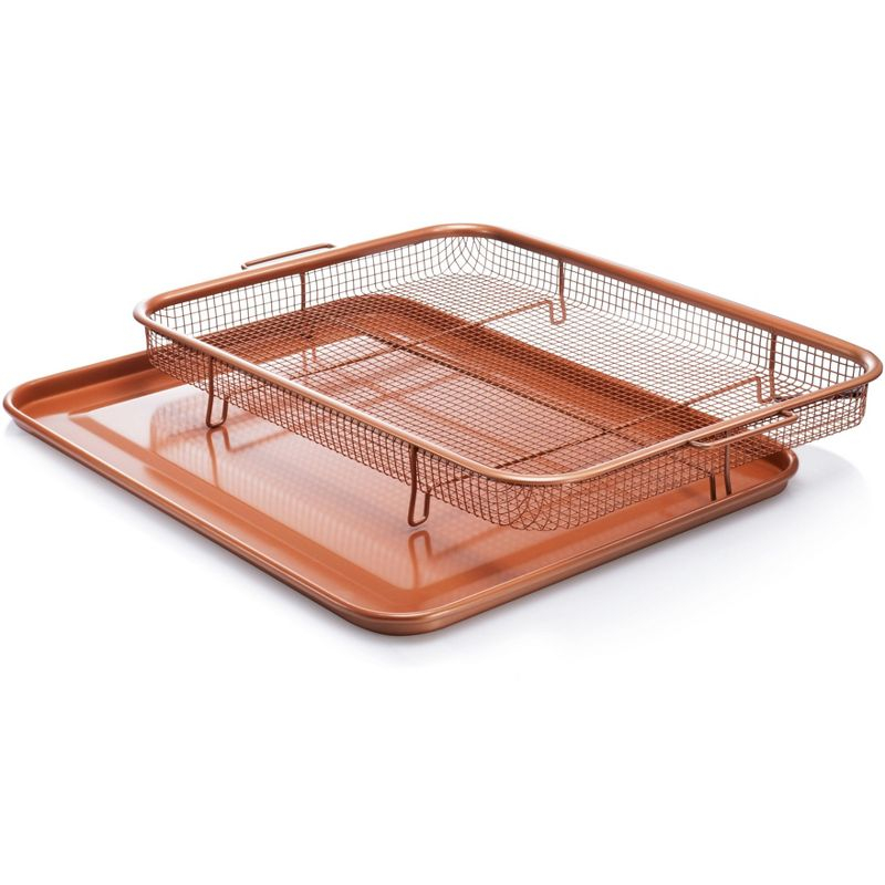 Gotham Steel Large Nonstick Air Fryer Tray for Oven with Recipe Book - 13.4" x 11.4"