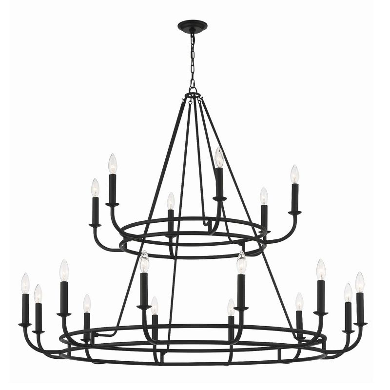 Crystorama Lighting Bailey 18 - Light Chandelier in  Matte Black