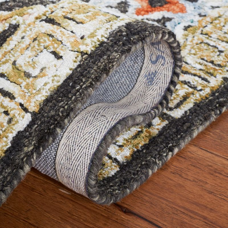Aspen APN294 Hand Tufted Accent Rug - Blue/Taupe - 2'x3' - Safavieh.