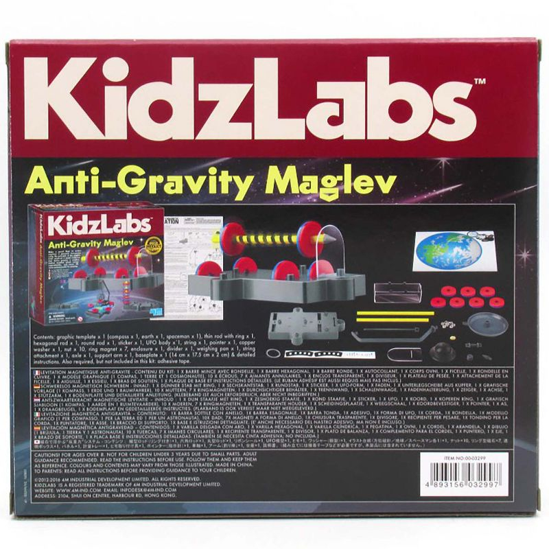 4M: KidzLabs Anti-Gravity Maglev - 7 Physics Projects, Magnetic Levitation STEM