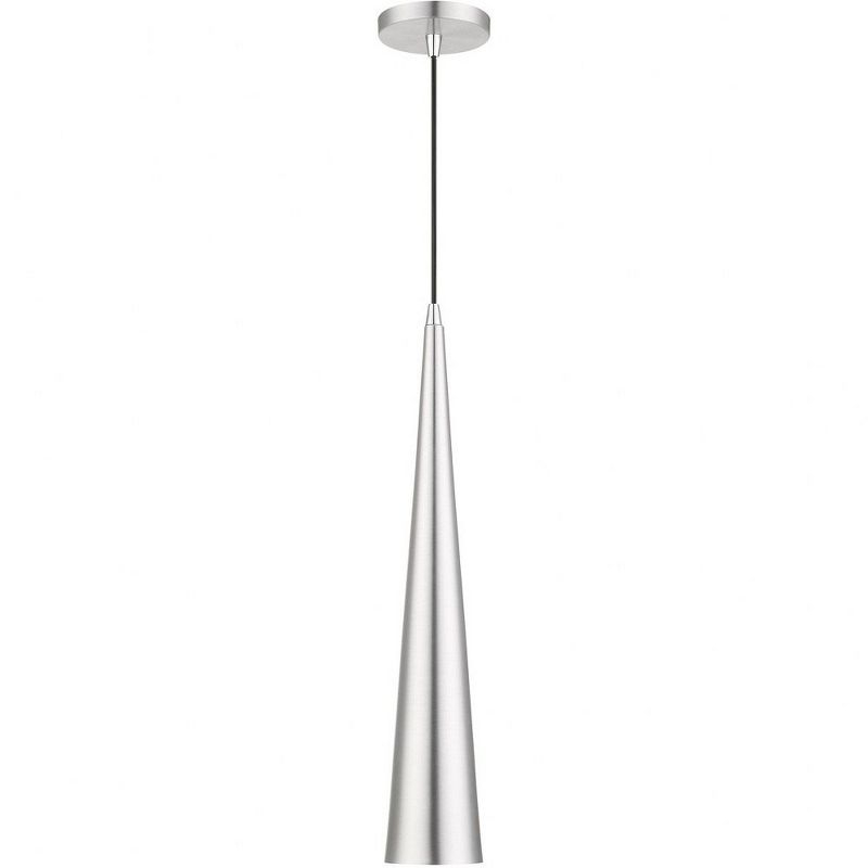 Livex Lighting Andes 1 - Light Pendant in  Brushed Aluminum/Polished Chrome