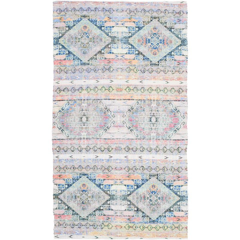 Saffron SFN567 Hand Loomed Indoor Accent Rug - Cream/Blue - 3'x5' - Safavieh