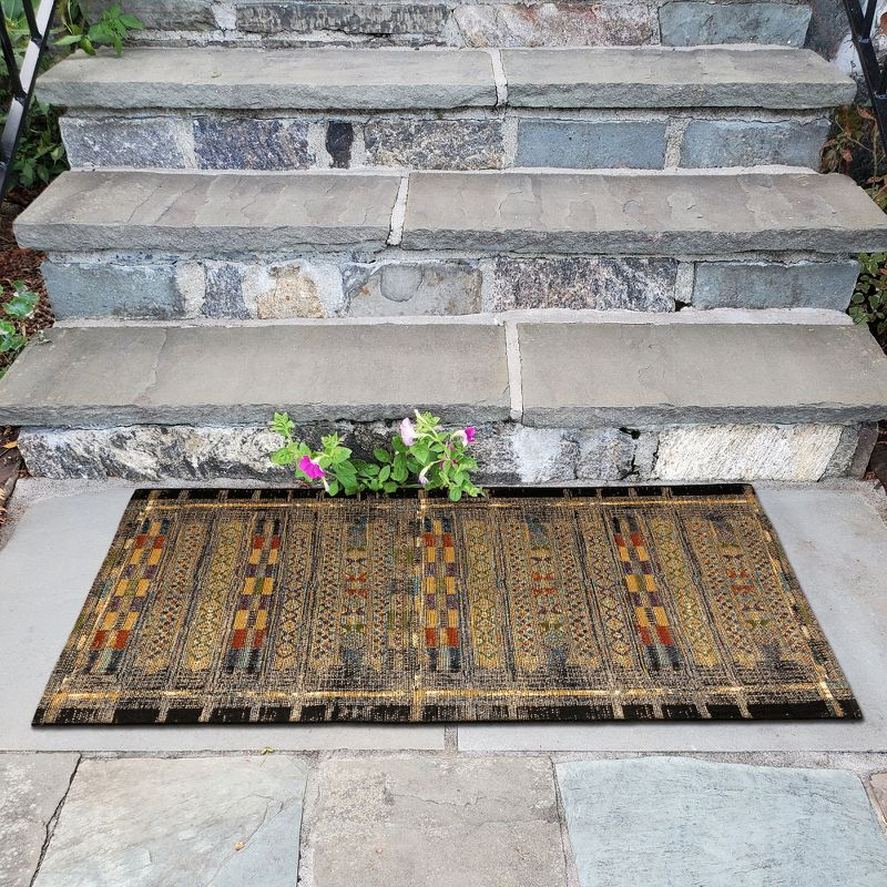 Liora Manne Marina Stripe Indoor/Outdoor Rug Black 2'7" x 4'3"