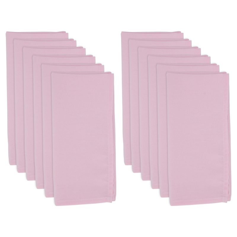 Saro Lifestyle Everyday Cloth Table Napkins (Set of 12), Pink, 20" x 20"