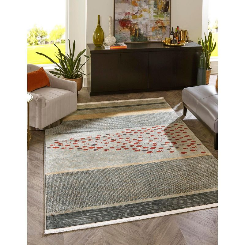 Unique Loom Fars Collection Area Rug - Jordan (5' 1" x 8' Rectangle Blue/Light Blue)
