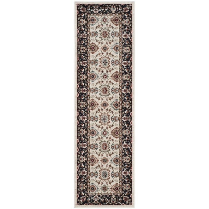 Lyndhurst LNH332 Power Loomed Runner Rug - Cream/Navy - 2'3"x8' - Safavieh.