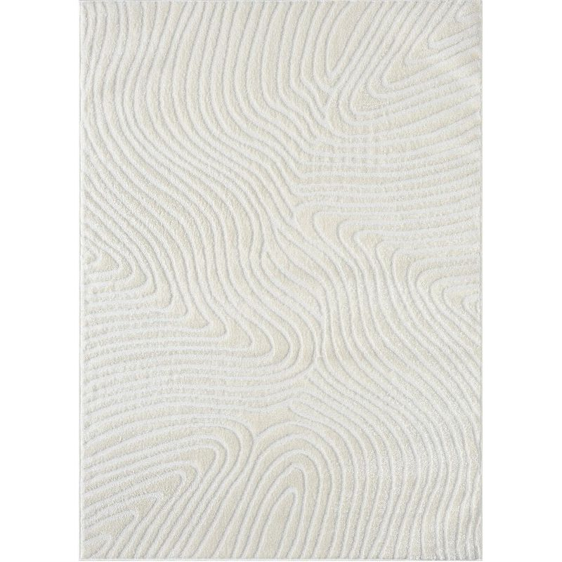 Luxe Weavers Floral Palm Leaf Cream 5x7 Area Rug