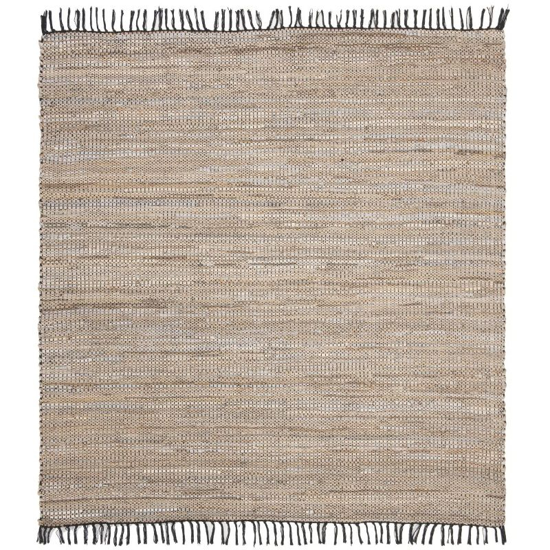 Vintage Leather VTL203 Hand Woven Indoor Area Rug - Beige - 6'x6' - Safavieh