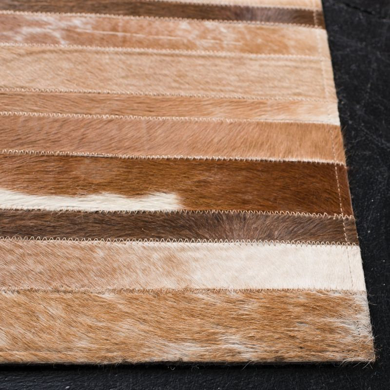 Studio Leather STL218 Hand Woven Indoor Runner Rug - Tan/Ivory - 2'3"x9' - Safavieh