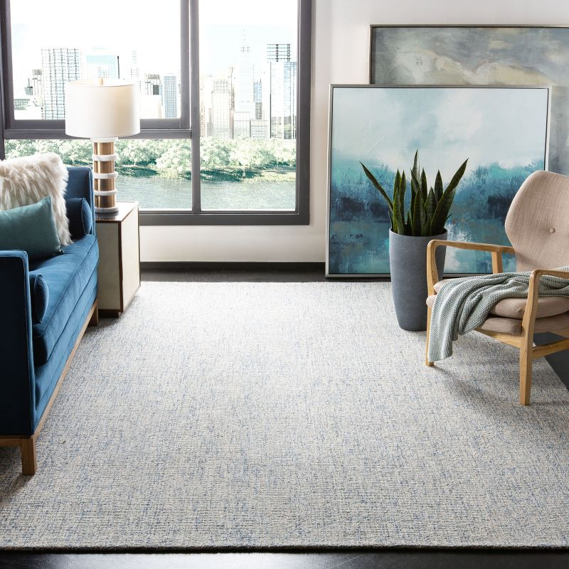 Abstract ABT471 Handmade Indoor Area Rug - Ivory/Blue - 9'x12' - Safavieh