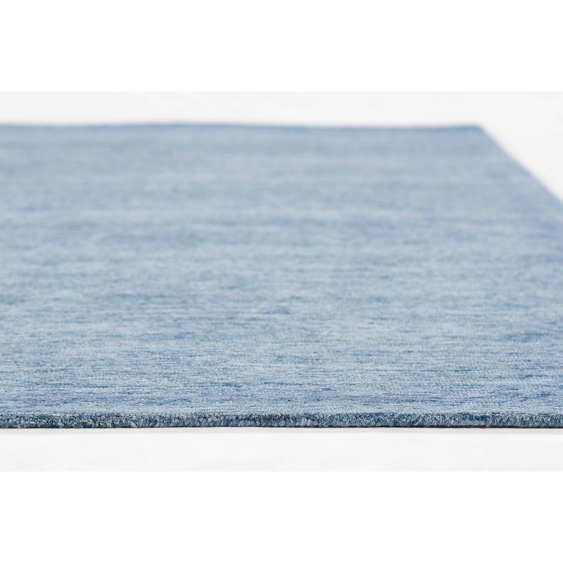 Momeni 2'3"x8' James Solid Handtufted Runner Rug Denim Blue: Wool, Low Pile, Indoor, Handmade, Cotton Backing