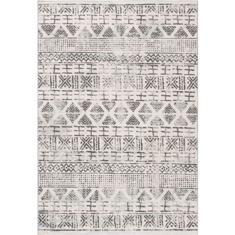 Mercer MRE413 Power Loomed Area Rug - Ivory/Grey - 5'3"x7'6" - Safavieh.