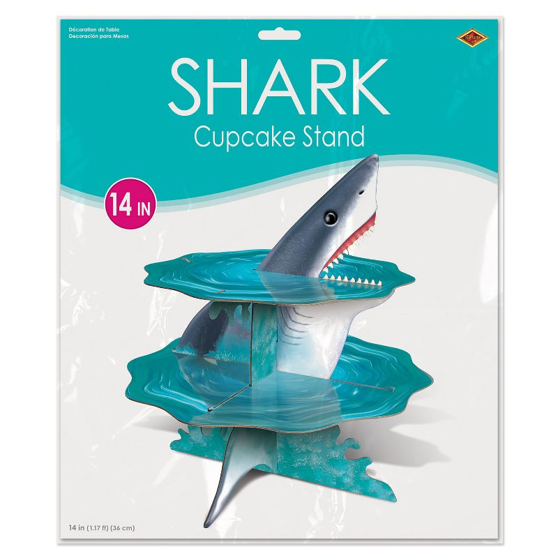 Beistle Shark Cupcake Stand, 14", (1/Pkg) Multicolored