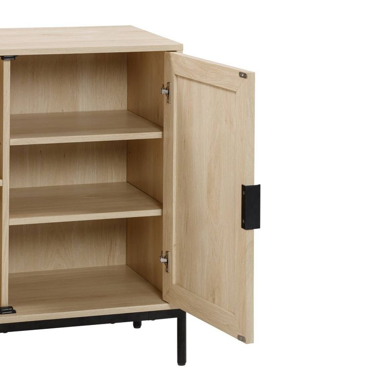 Nathan James Set of 3 Andrew Rattan Storage Cabinet Light Oak