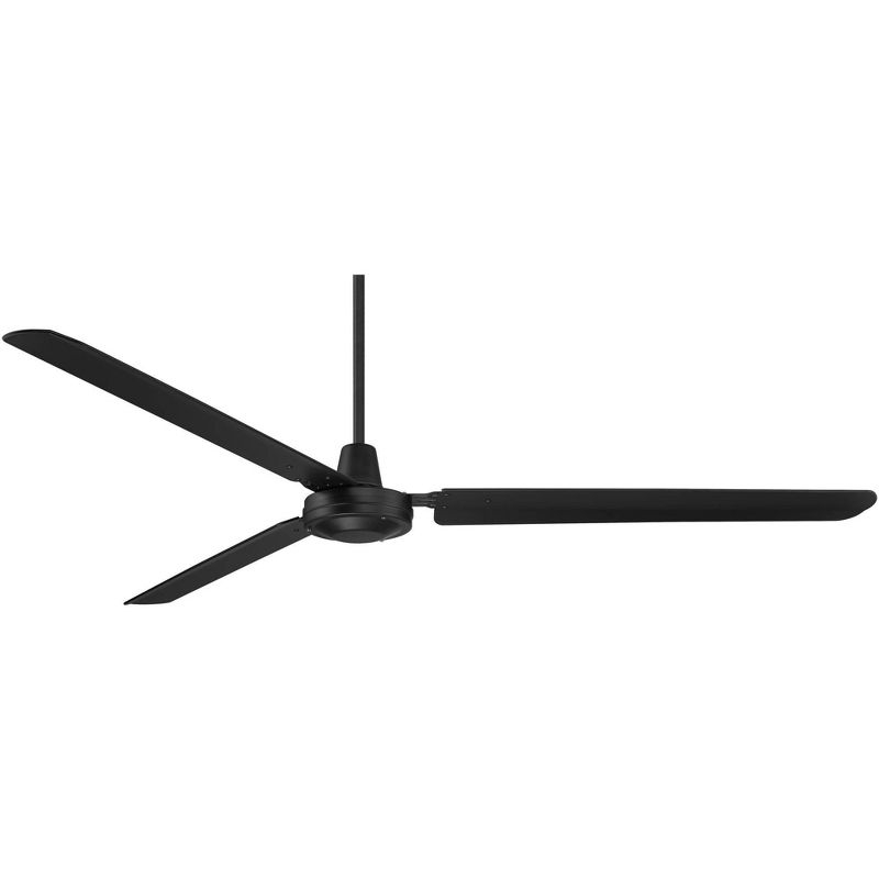 Casa Vieja 72" Casa Velocity Large Modern Indoor Outdoor Ceiling Fan 3 Blade Wall Control Matte Black Finish Bedroom Living Room Damp Rated