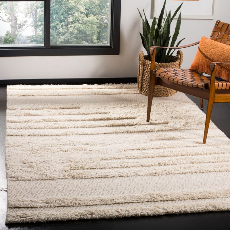 Kenya KNY951 Hand Knotted Area Rug - Ivory - 6'x6' - Safavieh