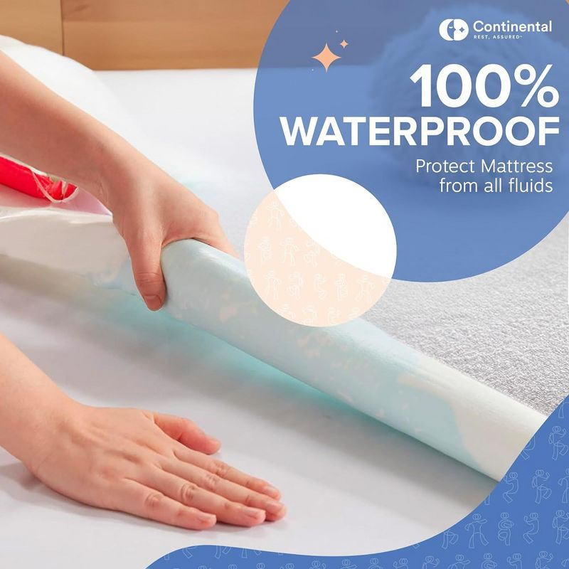 Continental Bedding Waterproof Terry Fitted Mattress Protector Sheet - Twin Size