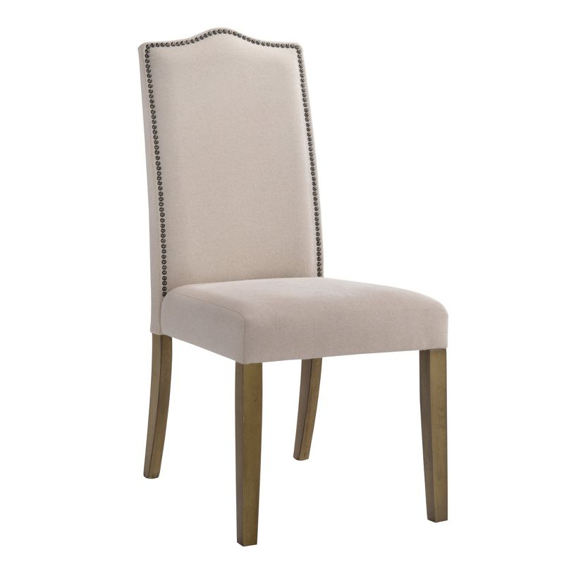 Carolina Living Romero Parson Chair - Harvest Oak - Linen Upholstery