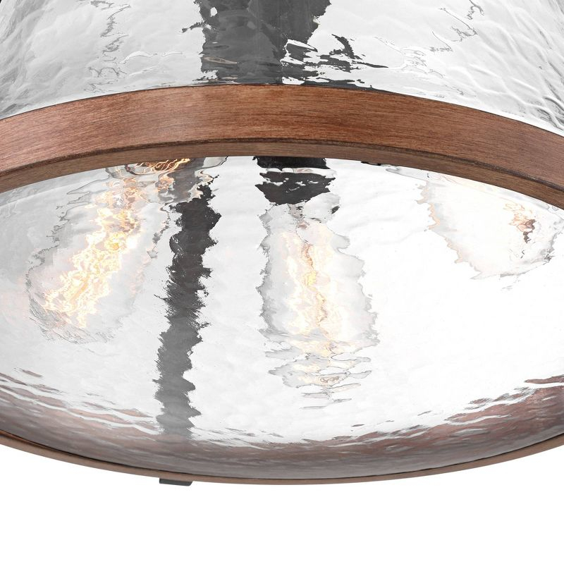 Franklin Iron Works Dana 19 1/2" Farmhouse Rustic Pendant Chandelier Ceiling Light Fixture Dining Room Over Table Hanging 4-Light Black Wood Finish