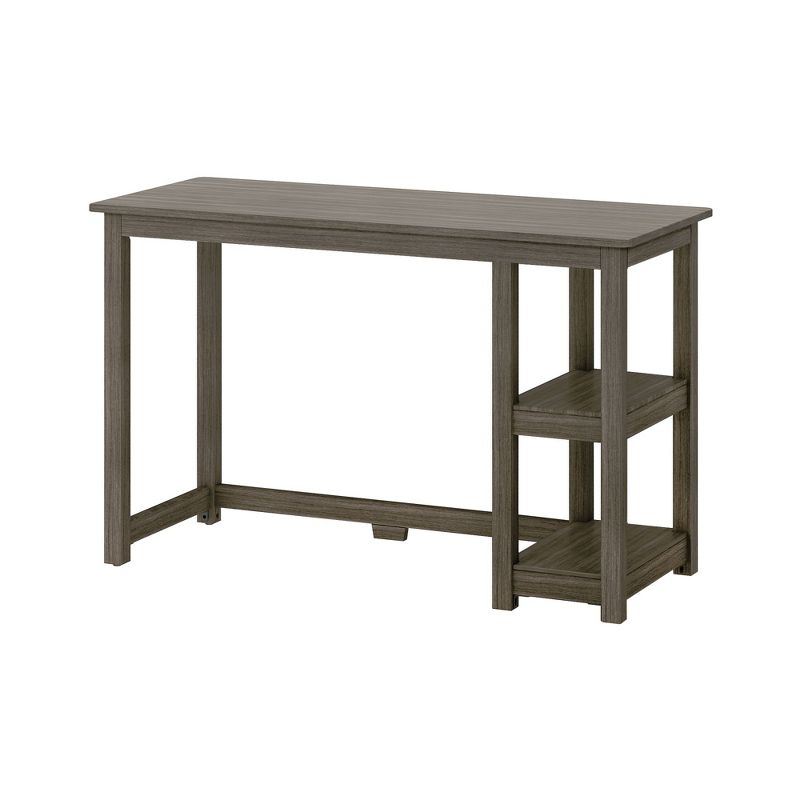 Plank+Beam Solid Wood Computer Desk with Shelves, Simple Desk for Bedroom, Home Office Study Desk, 47.25", Clay