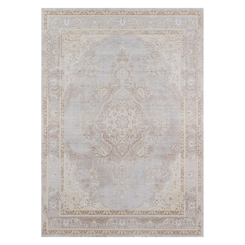 4'x6' Medallion Loomed Area Rug Gray - Momeni