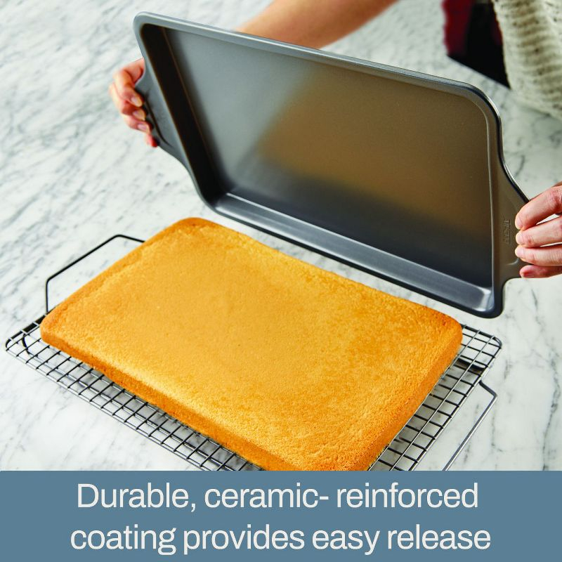 All-Clad 15" x 10" Nonstick Jelly Roll Pan, Pro-Release Bakeware, Gray
