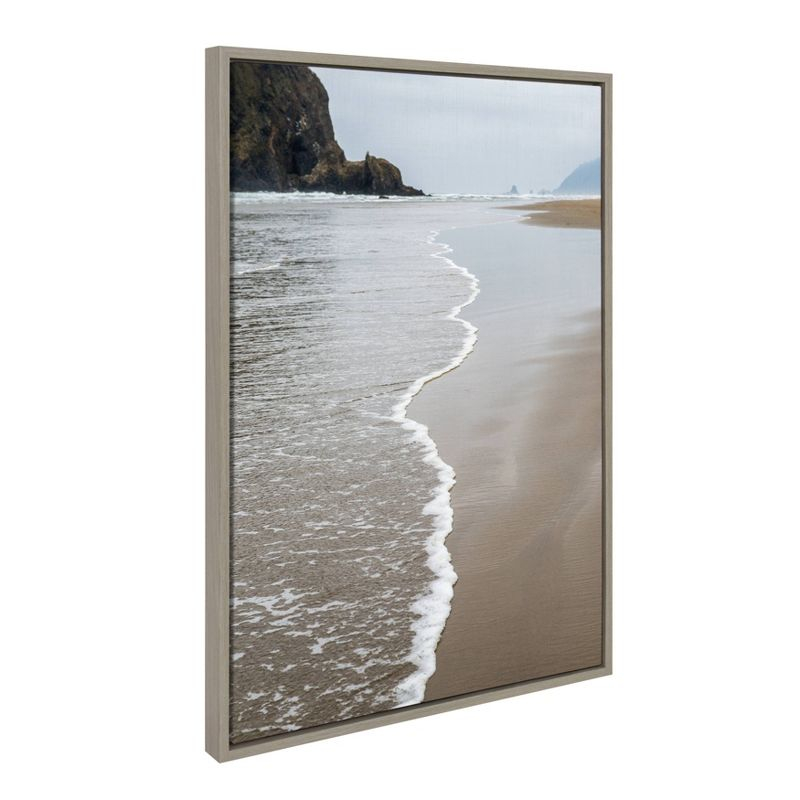 23" x 33" Sylvie Arrival Framed Canvas By Pete Olsen Gray - DesignOvation: Ocean Shore Wall Display, Modern Decor
