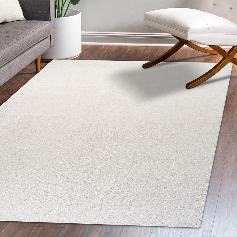 8'x10' Haze Solid Low-Pile, Cream - JONATHAN Y