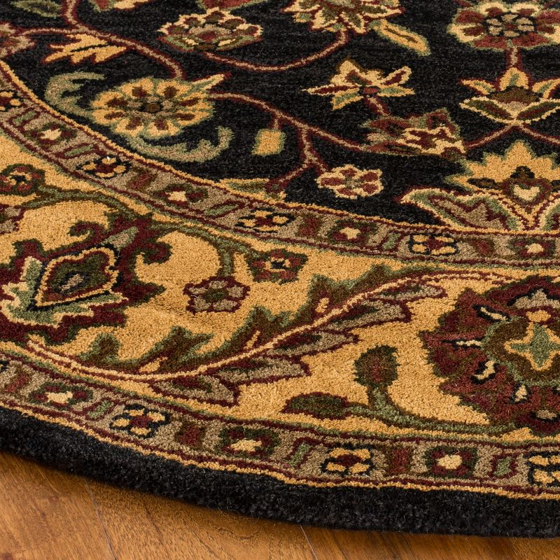 Golden Jaipur GJ250 Hand Tufted Area Rug - Black/Gold - 6' Round - Safavieh.